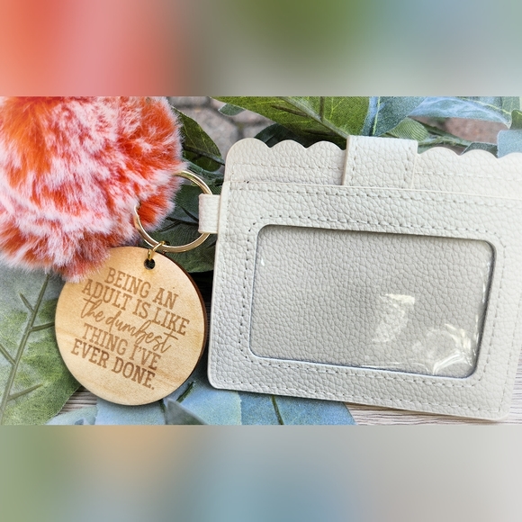 Wallet Keychain and Puff with Laser Engraved Charm - Being An Adult - Picture 10 of 11